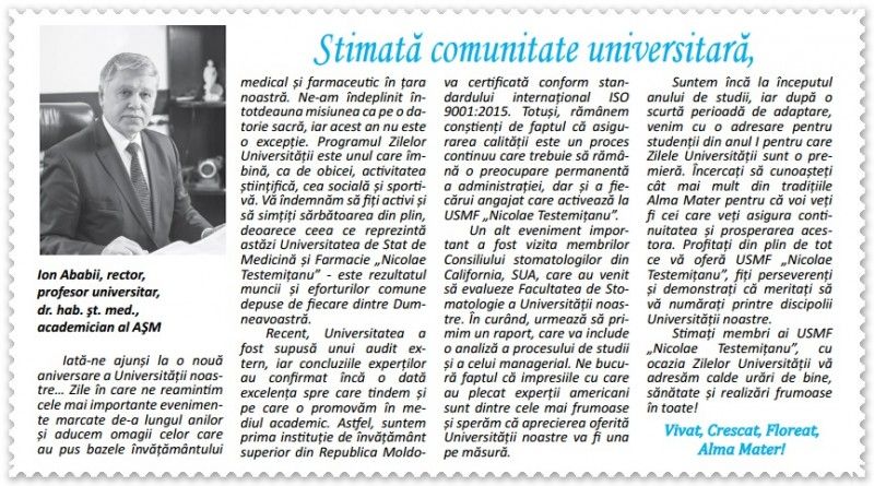 Zilele Universității, 18-21 octombrie Zilele Universității, 18-21 octombrie